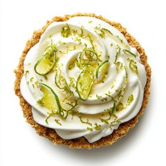 A rich and creamy key lime pie with a buttery graham cracker crust, 