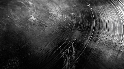 Detailed vinyl surface with analog imperfections, static dust, and track distortion marks