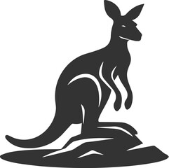 Vector silhouette of a kangaroo