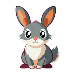 Obraz premium Cute cartoon rabbit isolated on white background,