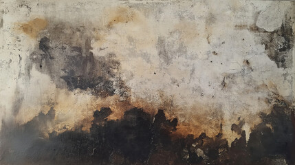 Grimy metallic surface with deep pitting, toxic stains, and burned textures