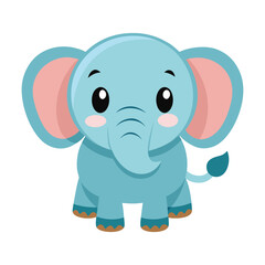 Naklejka premium Baby cartoon elephant vector art isolated on white background,