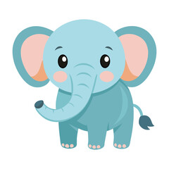 Naklejka premium Cartoon elephant vector isolated on white background,