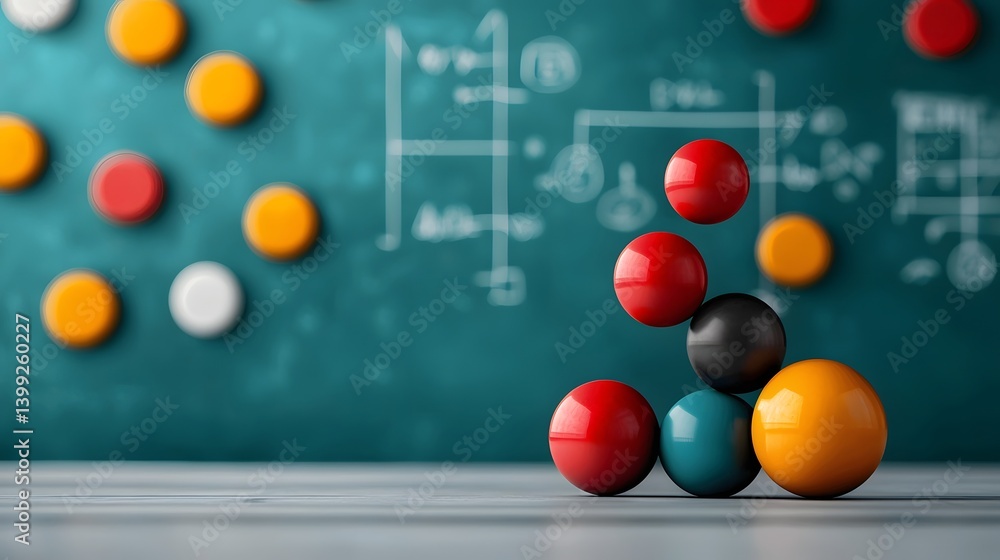Poster visionary business strategy and complex analytics displayed on a captivating chalkboard canvas showc