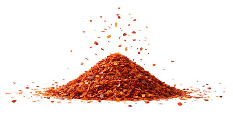 Flying Spicy Red Chili Flakes with Dry Crushed Paprika Isolated on Transparent Background

Exploding Hot Red Pepper Flakes and Paprika Pile on White with Clipping Path