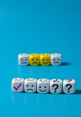 Make it before the deadline. Pushing through exhaustion and challenges to achieve success.Colorful dice with emotions, Meets all conditions and criteria. Working hard to complete the work. 