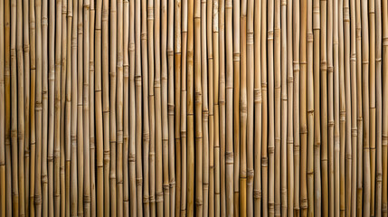 Close Up View Of Vertical Bamboo Wall