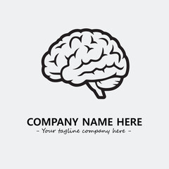 Brain illustration black and white for logo company vector image
