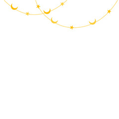Hanging ramadan lantern lights with stars and crescent. Vector for ramadhan greeting design. Vector illustration