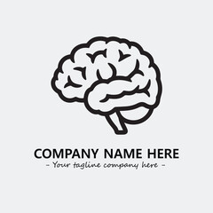Brain illustration black and white for logo company vector image
