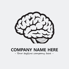 Brain illustration black and white for logo company vector image

