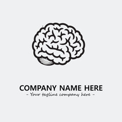 Brain illustration black and white for logo company vector image

