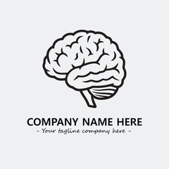 Brain illustration black and white for logo company vector image
