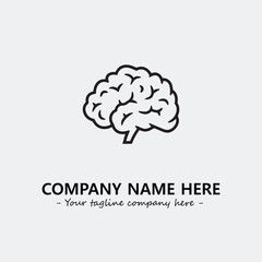 Brain illustration black and white for logo company vector image
