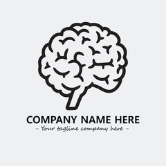 Brain illustration black and white for logo company vector image
