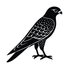 Kestrel Silhouette Vector Art – Black and White Kestrel Bird Illustration