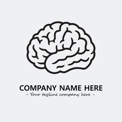 Brain illustration black and white for logo company vector image
