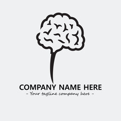 Brain illustration black and white for logo company vector image
