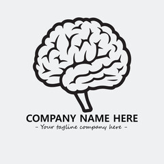 Brain illustration black and white for logo company vector image
