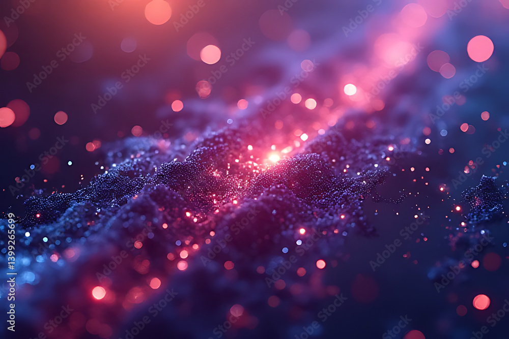 Aufkleber cosmic light show outer space digital art nebula environment close-up abstract design