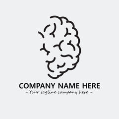 Brain illustration black and white for logo company vector image
