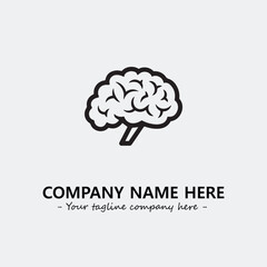 Brain illustration black and white for logo company vector image

