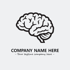 Brain illustration black and white for logo company vector image
