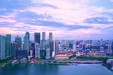 Fototapeta premium singapore skyline at sunset