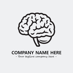 Brain illustration black and white for logo company vector image
