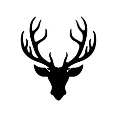 Reindeer Antlers Silhouette vector illustration