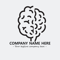 Brain illustration black and white for logo company vector image
