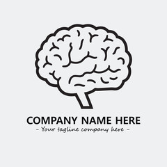 Brain illustration black and white for logo company vector image
