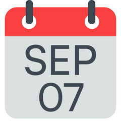 7 September Vector Calendar Icon. Isolated Vector Calendar. 