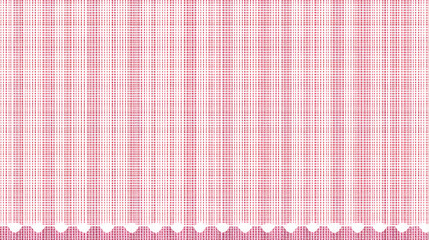 Textured fabric background with a charming pink gingham pattern featuring delicate check designs and scalloped edges suitable for various creative projects