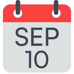 10 September Vector Calendar Icon. Isolated Vector Calendar. 