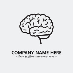 Brain illustration black and white for logo company vector image
