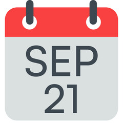 21 September Vector Calendar Icon. Isolated Vector Calendar. 