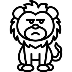 Suspicious Lion Icon