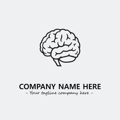 Brain illustration black and white for logo company vector image
