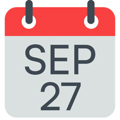 27 September Vector Calendar Icon. Isolated Vector Calendar. 