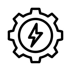 Gear Wheel with Lightning Bolt Icon Design