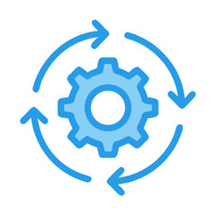 Gear with Circular Arrows Symbol Icon Design