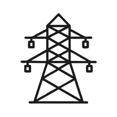 Power Transmission Tower Structure Icon Design
