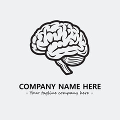 Brain illustration black and white for logo company vector image
