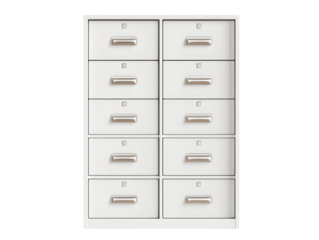 Organized office equipment storage modern workspace cutout background efficient environment professional viewpoint