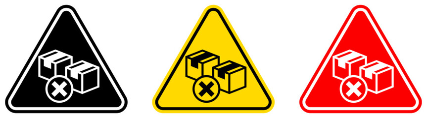 set Attention out of stock sign Symbols design template vector illustration