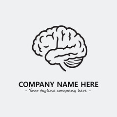 Brain illustration black and white for logo company vector image

