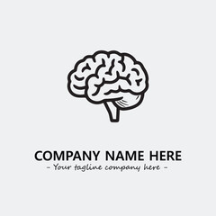 Brain illustration black and white for logo company vector image
