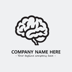 Brain illustration black and white for logo company vector image
