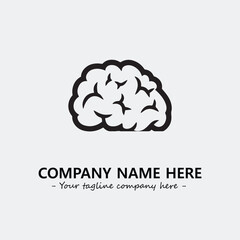 Brain illustration black and white for logo company vector image
